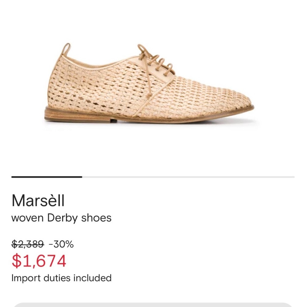 NWOB Marsèll Leather Lace Up Woven Derby Men's Shoes Sz. 40 Dressy Quiet Luxury